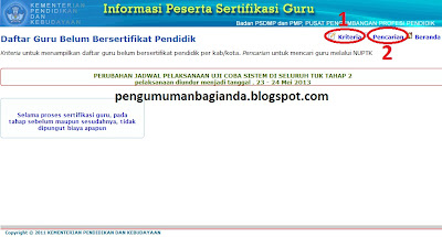 anda ingin melihat semua daftar nama peserta sertifikasi guru 2013