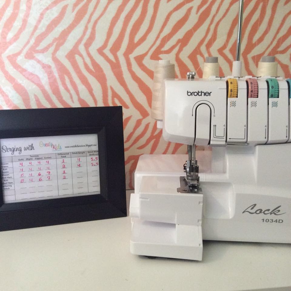 Create Kids Couture Printable for Serger Settings