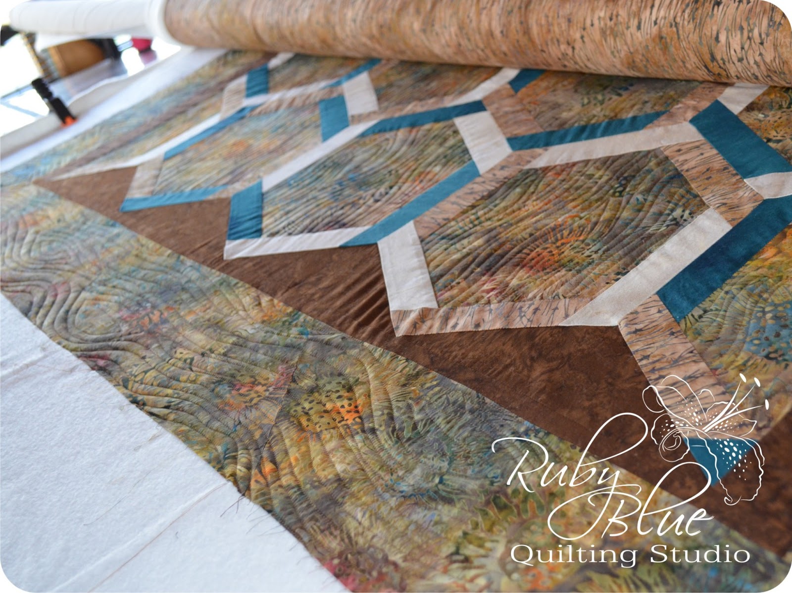 Ruby Blue Quilting Studio Machine Quilting Interlocking Hexagons