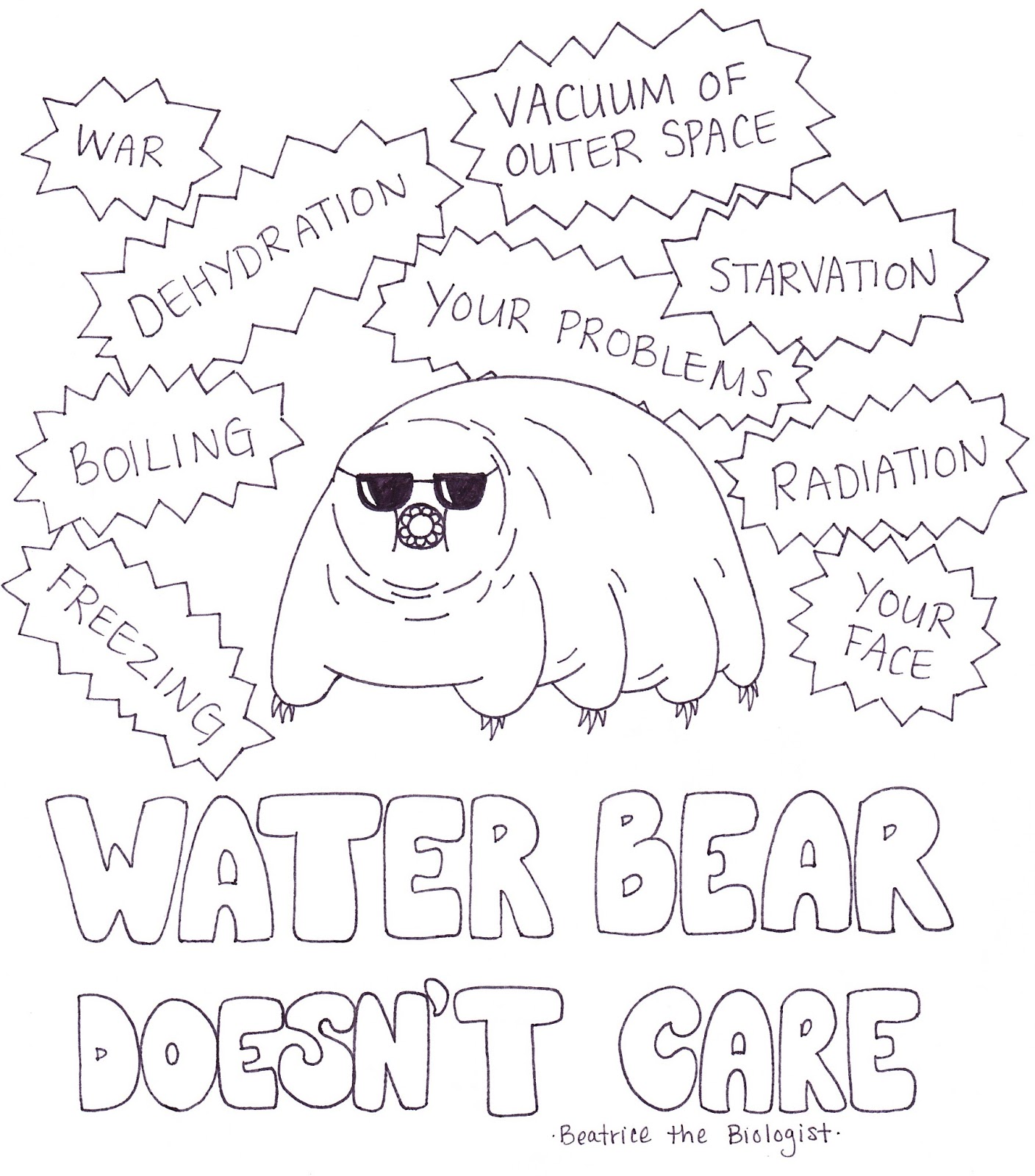 I strum the hums of acquired sums Water Bear Don' Care!