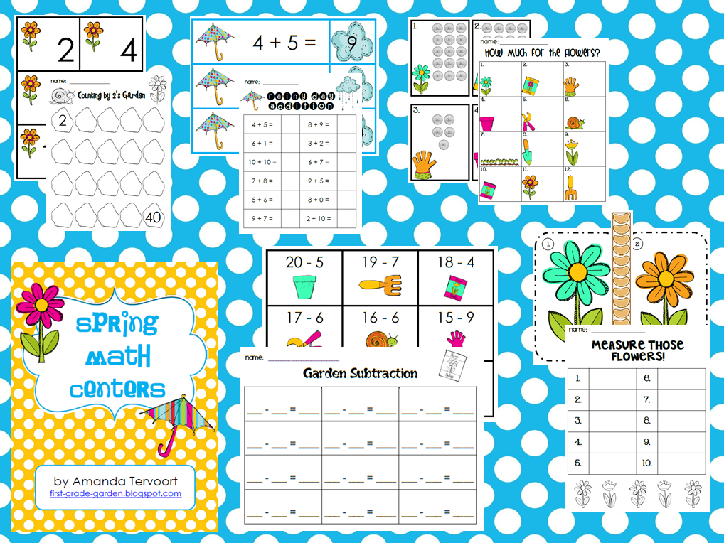 First Grade Garden: Spring Math Stations Giveaway