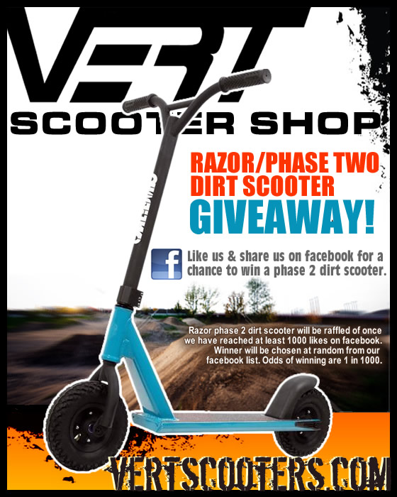 Inside Scooters Vert Scooter Shop Phase 2 Dirt Scoot Giveaway