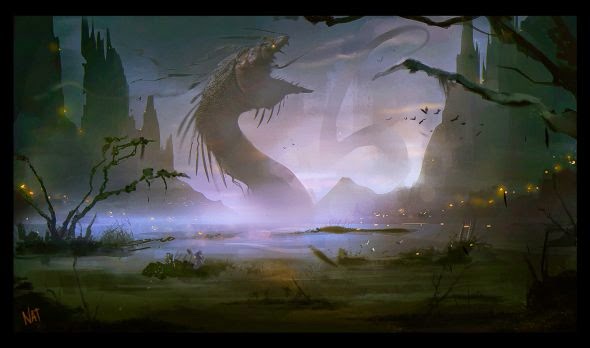 Dragões, monstros gigantes e deuses ancestrais nas ilustrações de fantasia de Natalia Ponce Natalia Ponce VampirePrincess007 deviantart ilustração fantasia dragões monstros gigantes