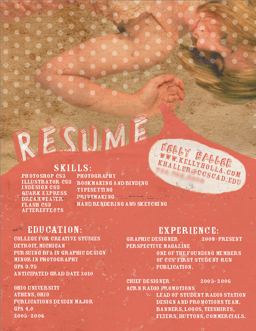 Resume template for fine arts