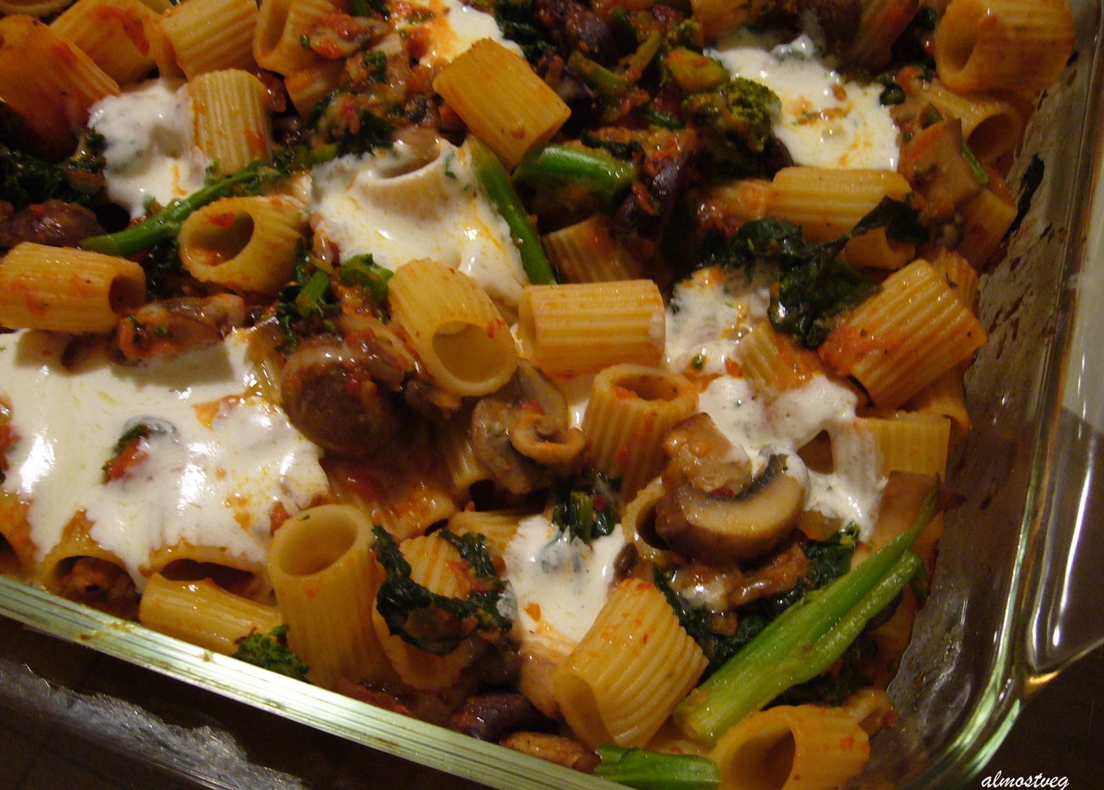 Rigatoni with Broccoli Rabe and mushrooms