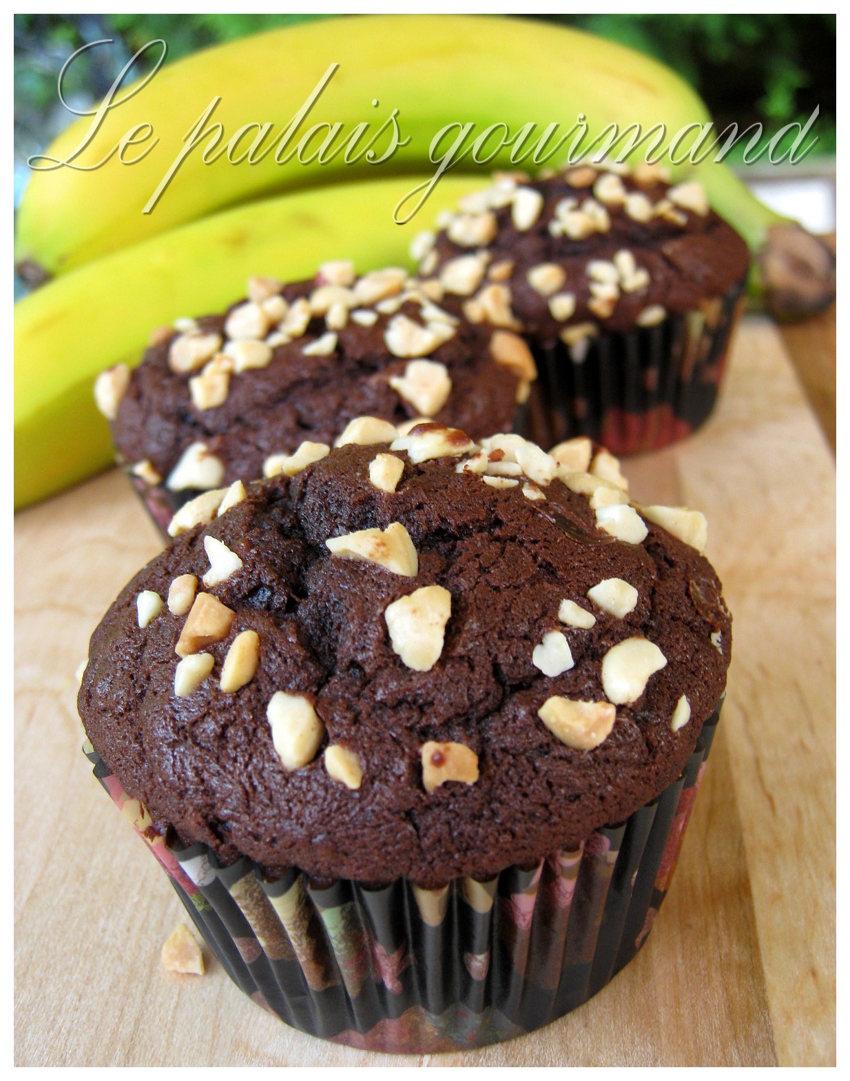 Le palais gourmand Muffins aux bananes double chocolat