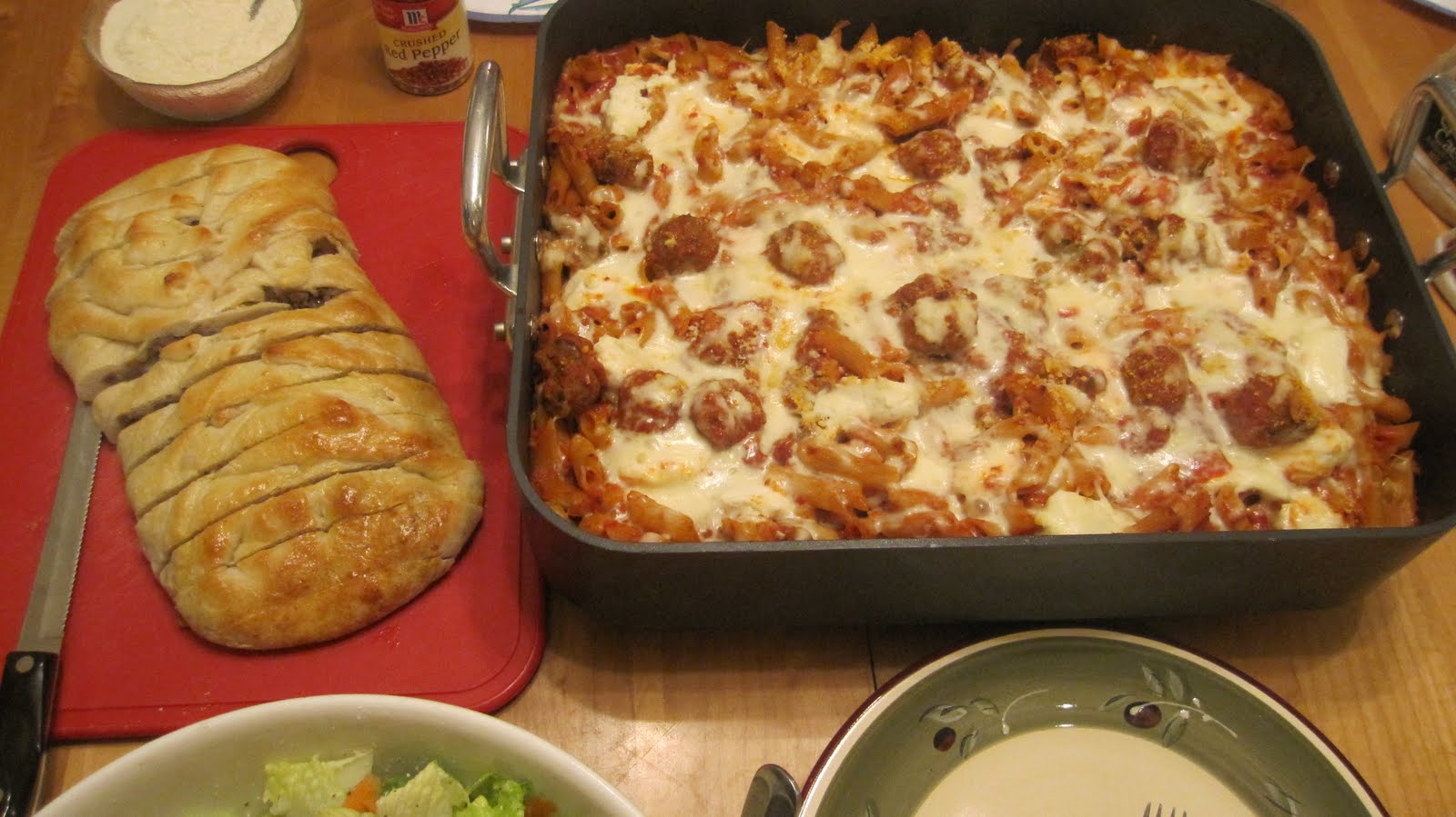 Una Mamma Italiana Baked Ziti with Mini Meatballs