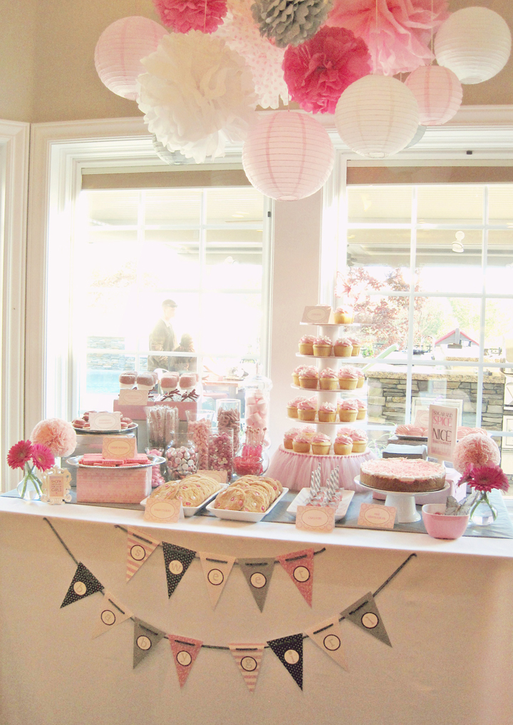 Seriously Daisies Pink & Gray Baby Shower {Sweets Table}