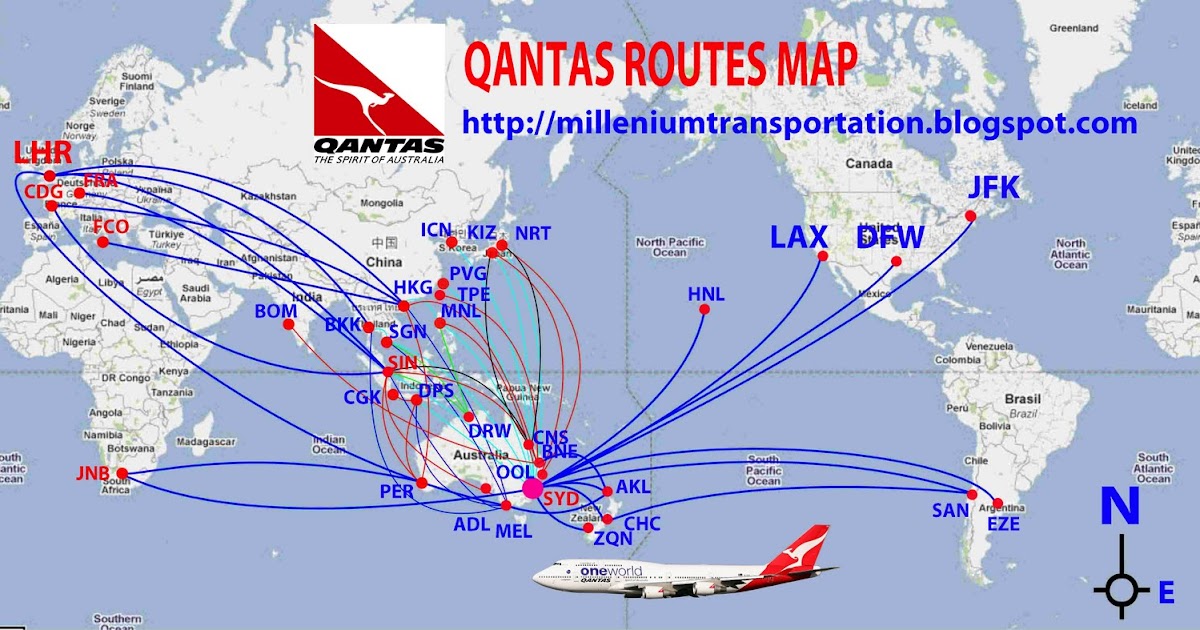 Qantas Domestic Route Map Routes Map: Routes Map Of Qantas