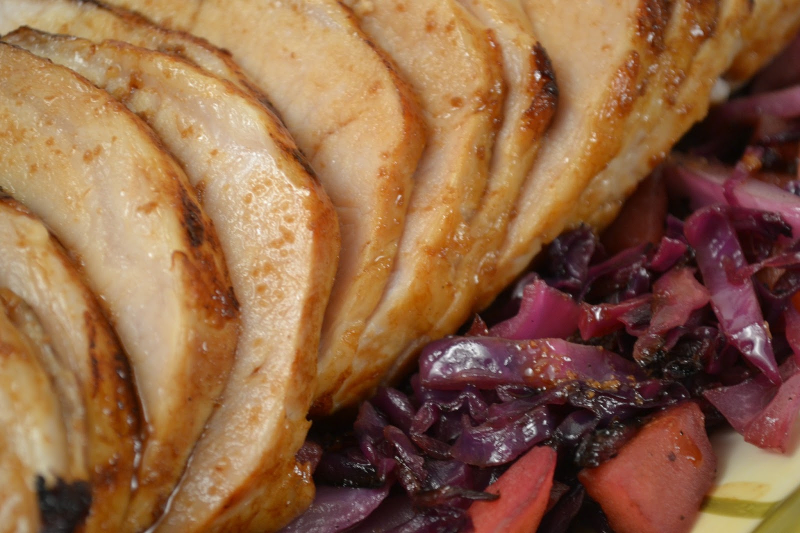 A Taste of Alaska Beer Braised Pork Loin with warm red cabbage
