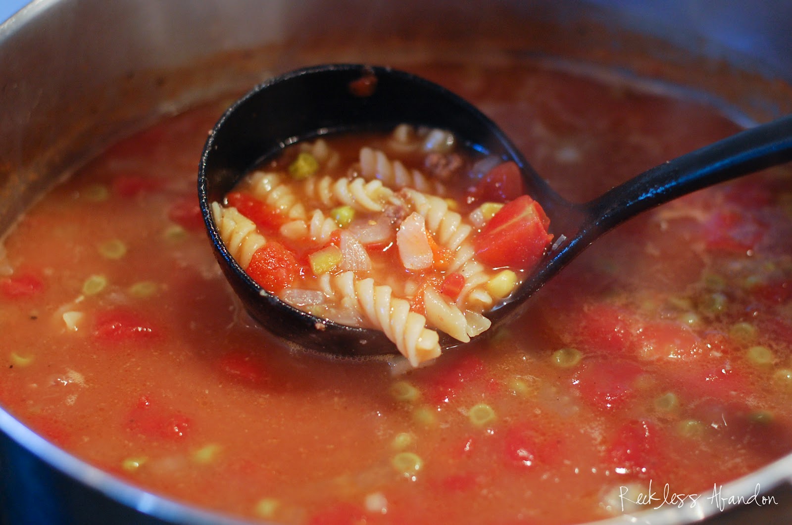 Reckless Abandon Elk Rotini Soup