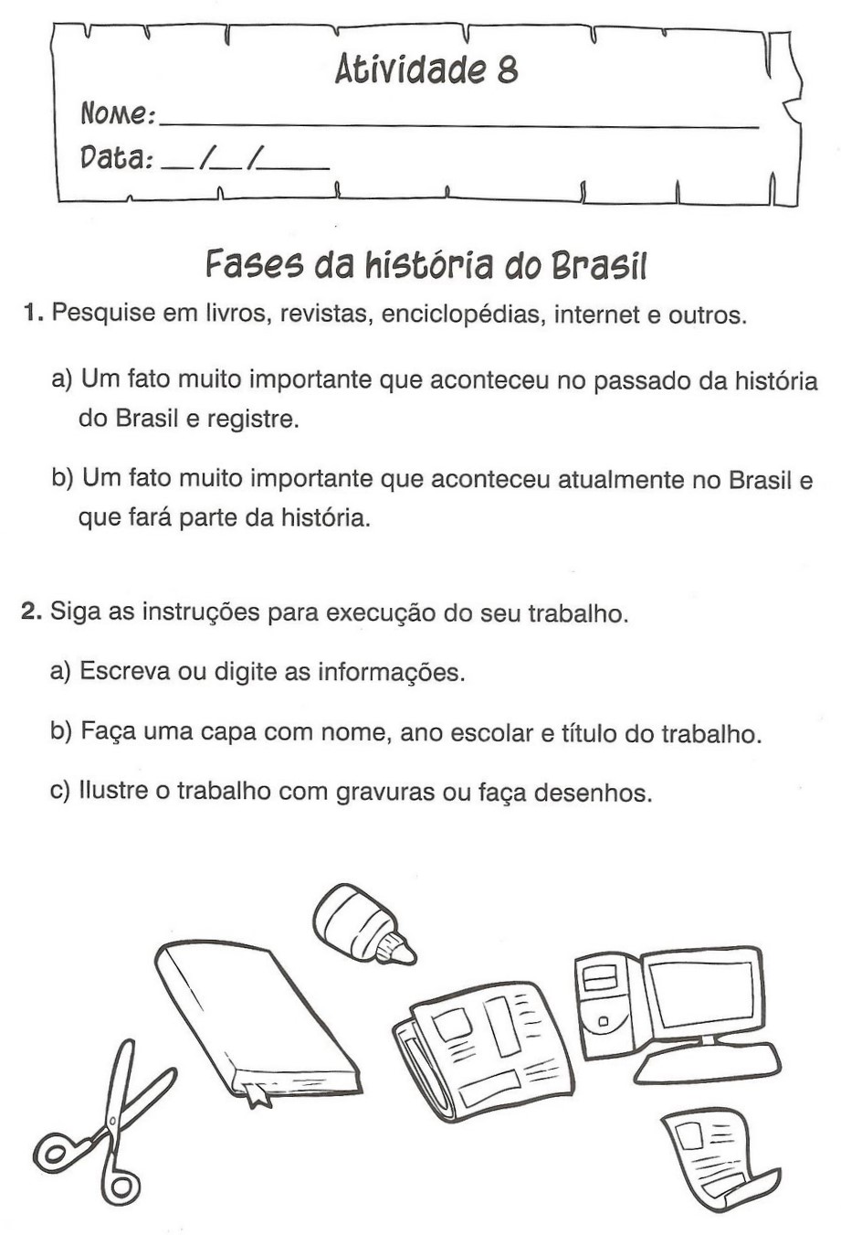 HISTÓRIA 5° ANO ATIVIDADES PARA IMPRIMIR IV ATIVIDADES E DESENHOS