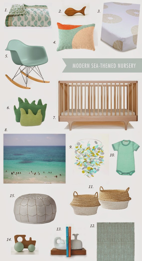Sweet Little Nursery Modern Sea Nursery Inspiration Board