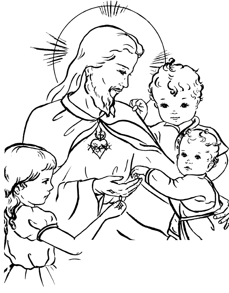 Sacred Heart Of Jesus Coloring Page - Free Coloring Pages