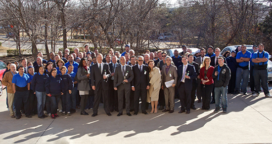 GotPrint ribbon cutting ceremony staff picture at Grapevine, Texas printing facility