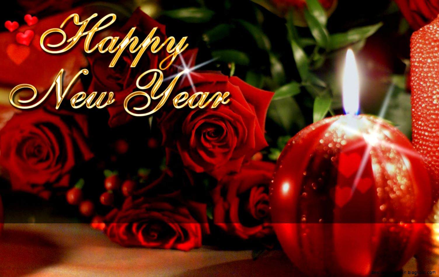 Happy New Year on the background of roses wallpapers and images Happy New Year on the background of roses wallpapers and images