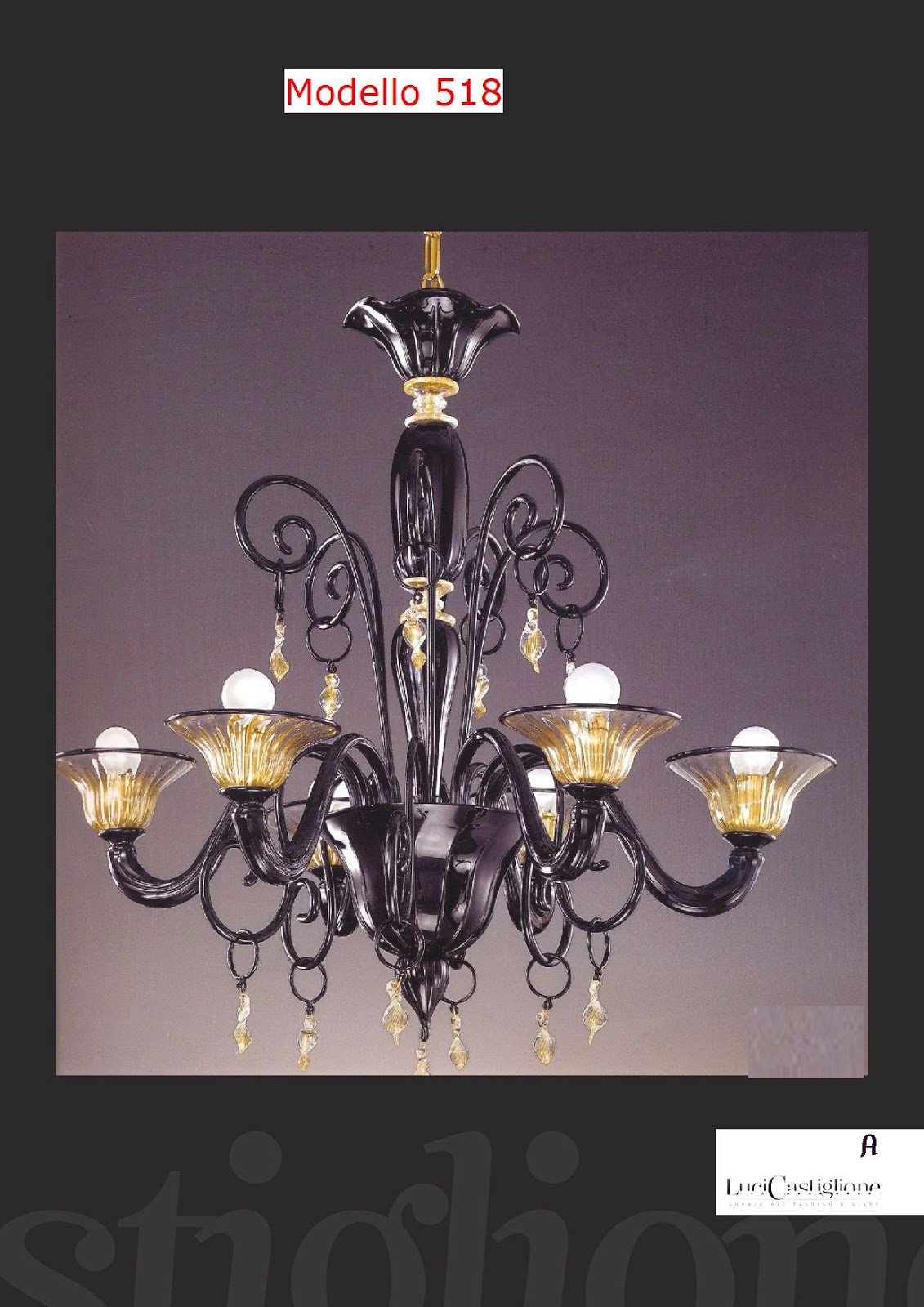 Lucicastiglione fabbrica lampadari: 518 lampadario in vetro ...