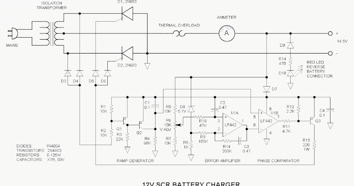 12V SCR Battery Charger Wirings for knowledge