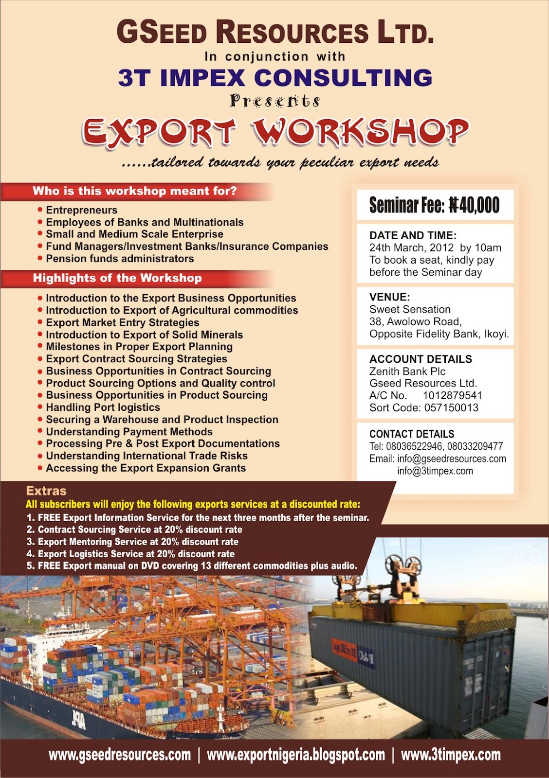 LAGOS EXPORT SEMINARIKOYI TradeInfoPortal