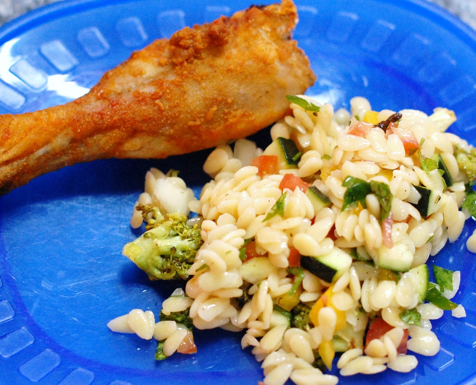 Our Yuppie Life summer orzo salad