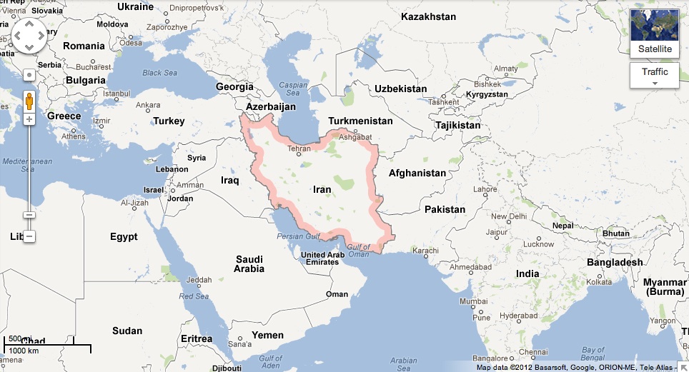 Countries Bordering Iran Map