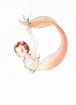 mermaid illustration il·lustració ilustración aquarel·la watercolor