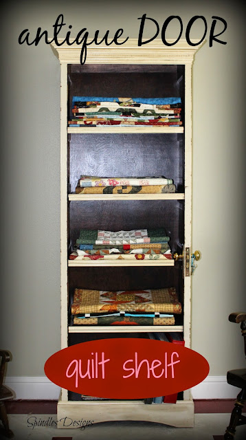 Antique, Vintage and Repurposed Home Decor Link Party via Knick of Time @ knickoftimeinteriors.blogspot.com Home decor, quilt shelf, antique door shelf