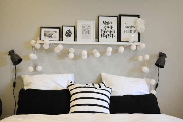 makuuhuone fullmoon kampapuuvilla lakana petivaatteet hektar tauluhylly sisustus pallovalot