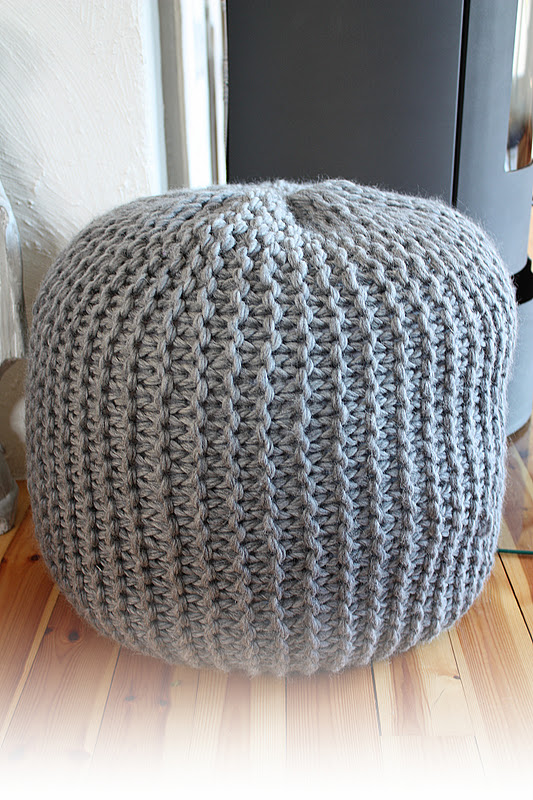 Stripete Strikket Puff