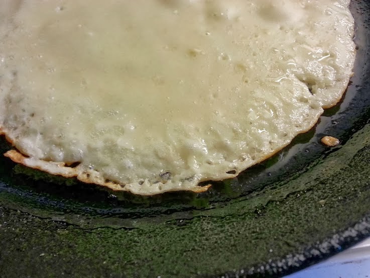 The Brick Castle Perfect Pancakes with the Oxo Batter Dispenser.