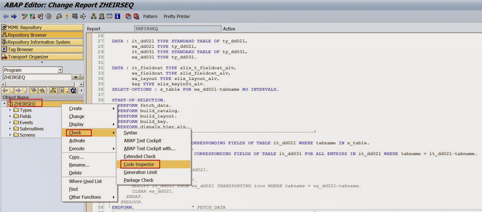 TECHSAP SAP Code Inspector