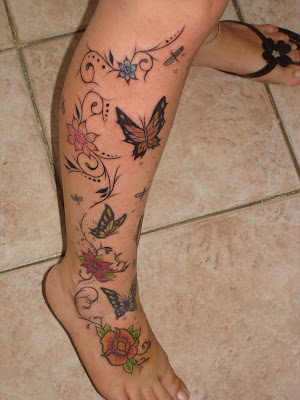 How to Tattoo Flores e Borboletas na perna