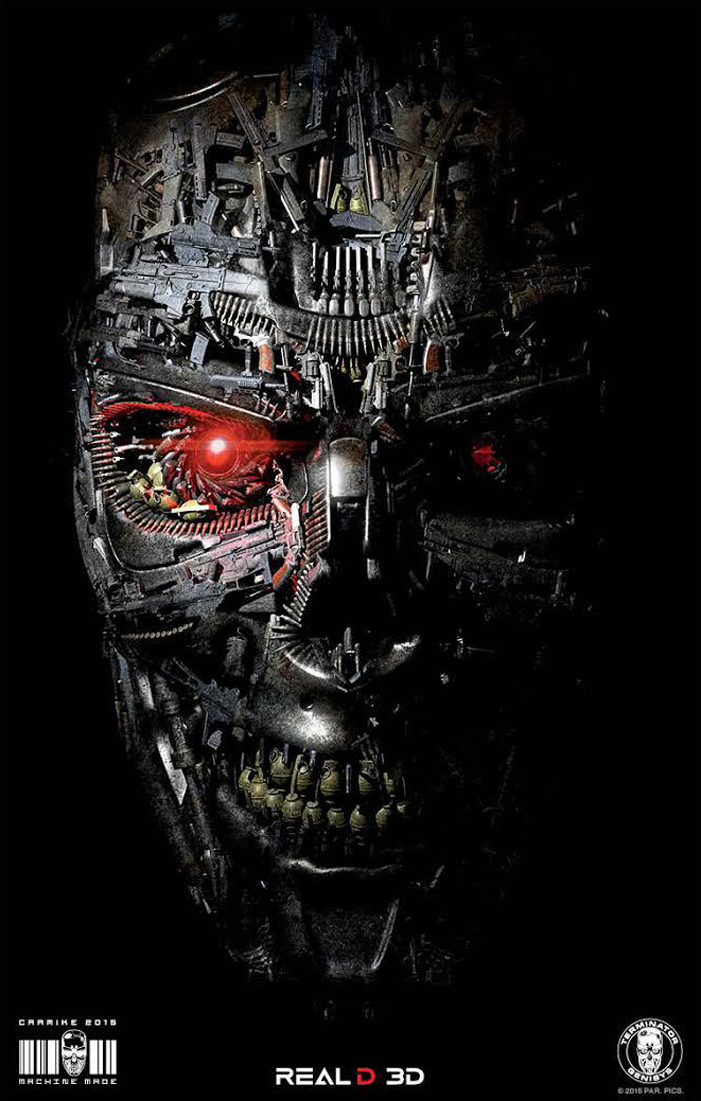 ｃｉａ こちら映画中央情報局です Terminator シリーズ5本めの真 第3弾 ターミネーター ジェニシス のクールな Reald 3d版の ポスターと イ ビョンホンのt 1000が襲ってくる本編シーンのアクション クリップ