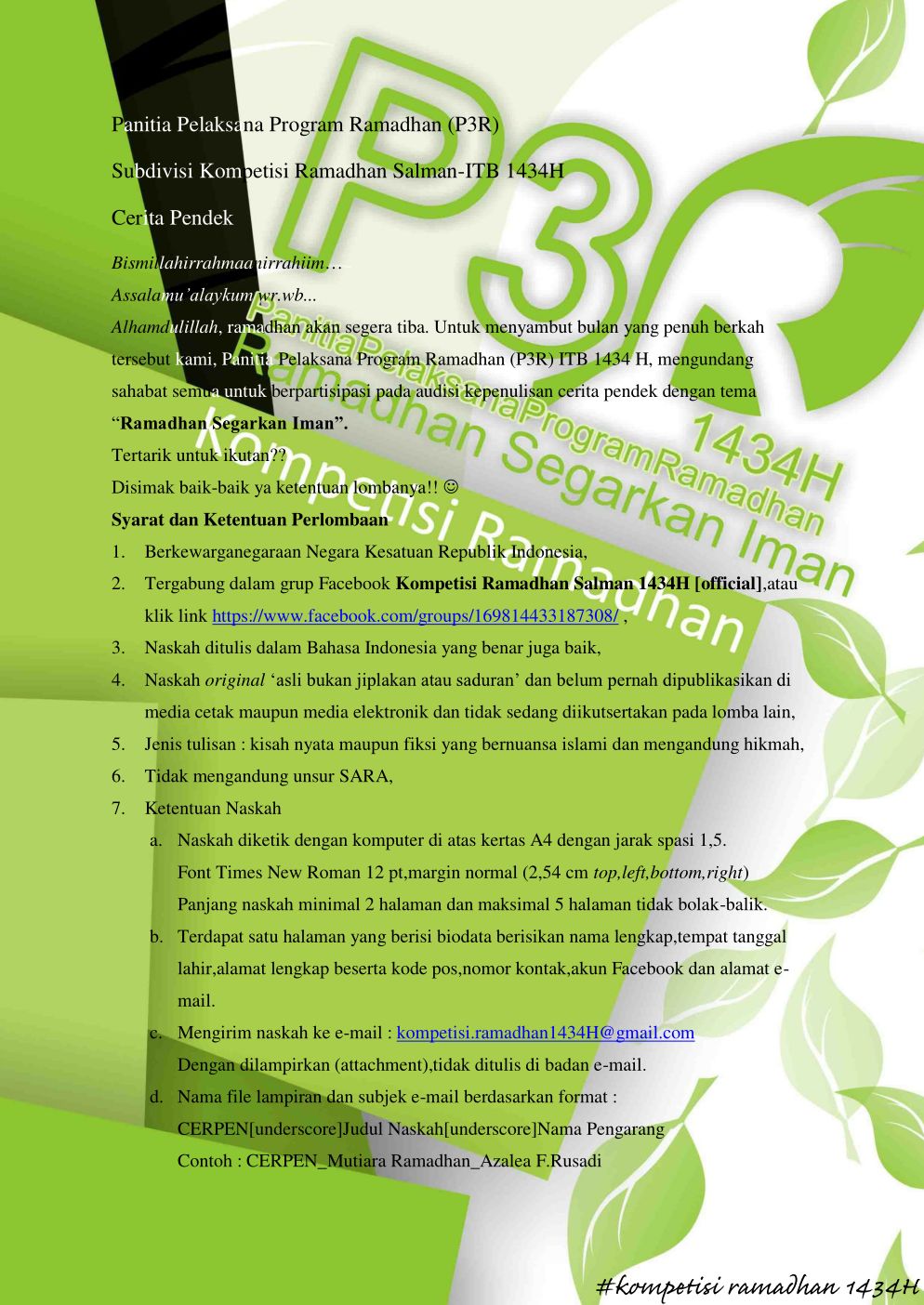 Dipi Has Stories Lomba Menulis Cerpen Nasional P3R