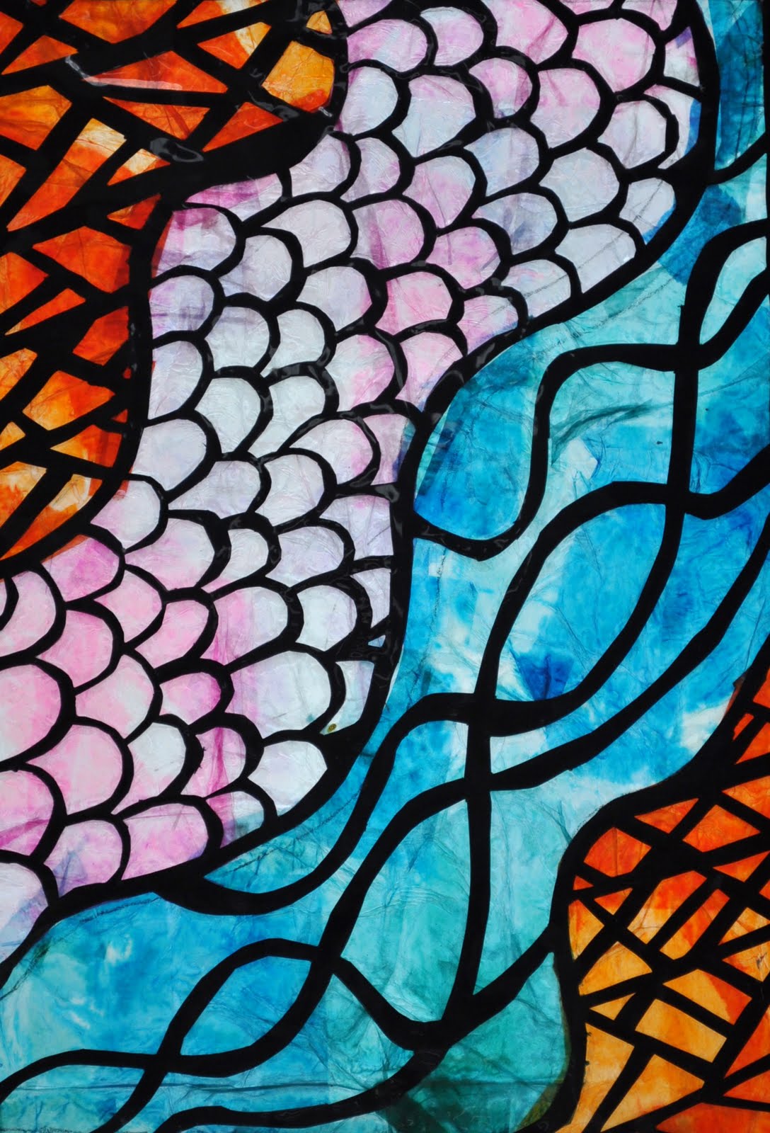 I teach art Stained Glass Window Designs in Paper