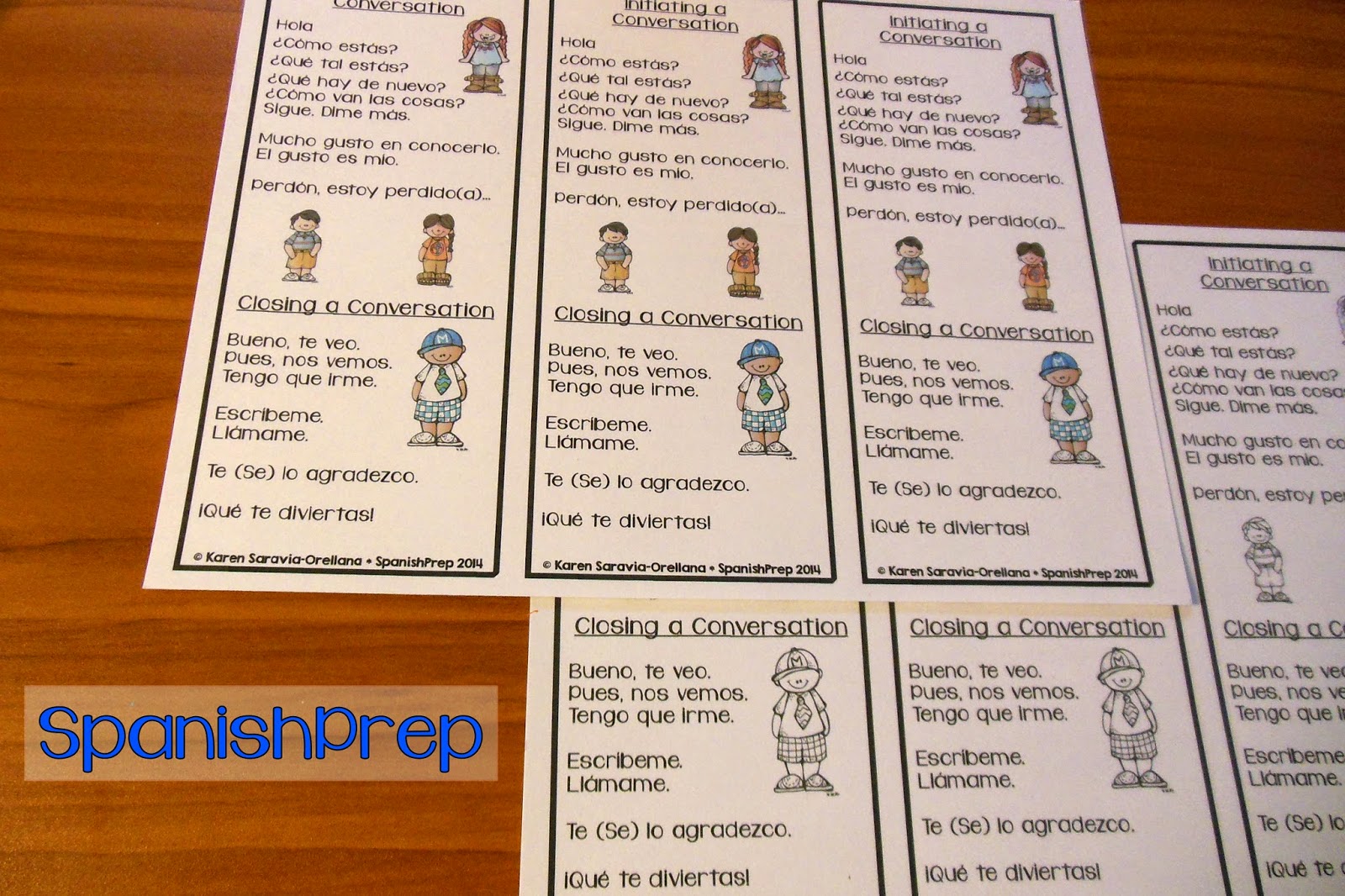 SpanishPrep Blog Spanish Speaking Cues for class conversations BUNDLE