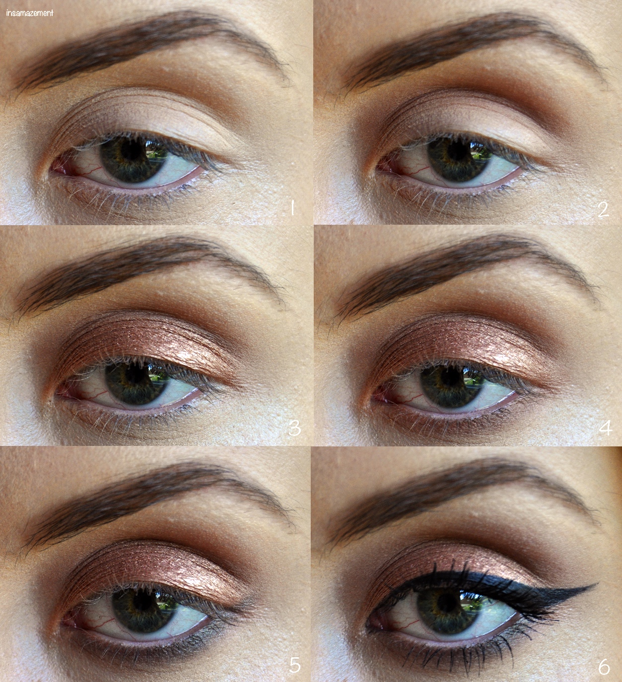 In SAMazement Bronze and Khaki Eye Makeup Tutorial