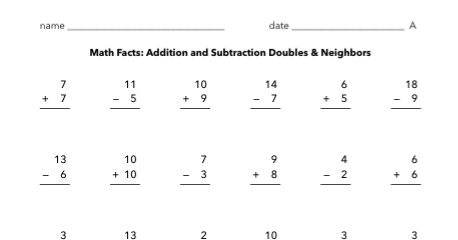 The Buzzy Teacher: Addition and Subtraction Math Facts