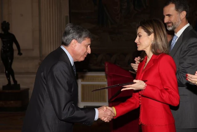 King Felipe VI of Spain and Queen Letizia of Spain attend the 2014 Investigation National Awards