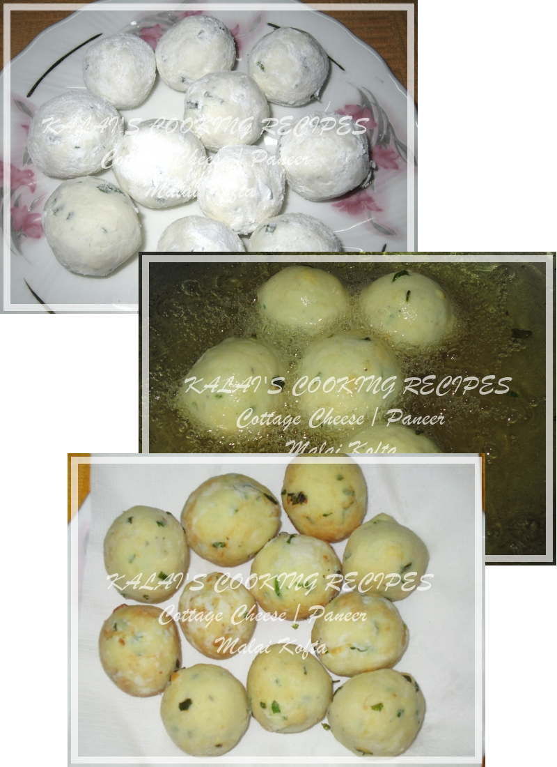 KALAI'S COOKING RECIPES Malai Kofta in a Creamy White Gravy பனீர்