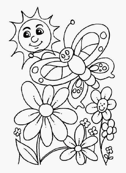 Free Coloring Pictures: Spring Coloring Picture Free Coloring Pictures: Spring Coloring Picture