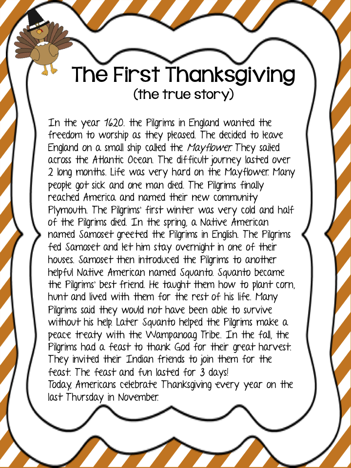 Mrs. MeGown's Second Grade Safari The First Thanksgiving... with a
