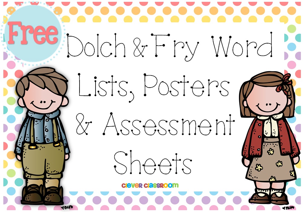 Free Dolch Lists and Assessment pages