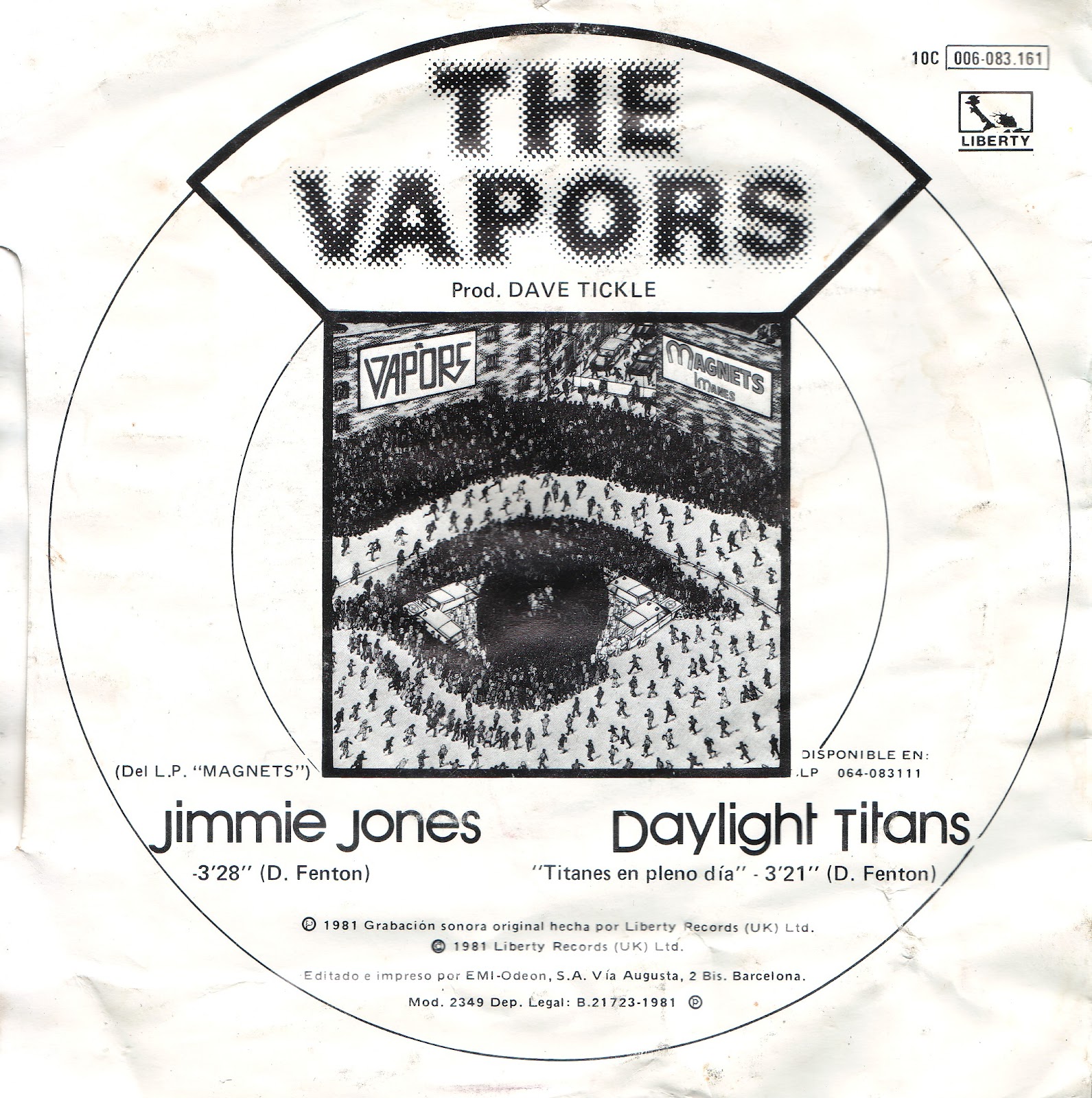 SPANISH BOMBS The Vapors Jimmie Jones 7" 1981