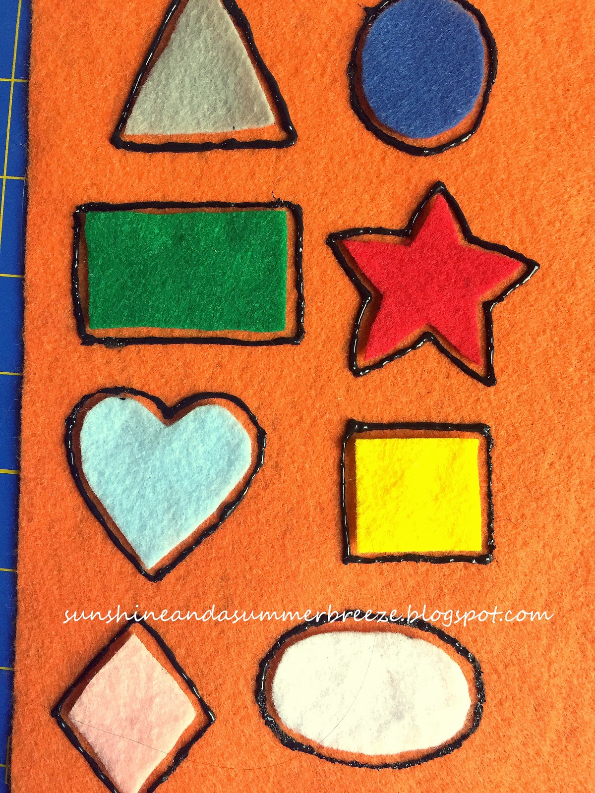 Sunshine and a Summer Breeze Quiet Book Shape Matching