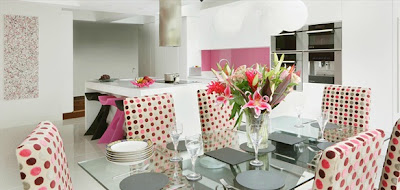 decora y disena: Cocina Contemporánea con Acentos Rosa