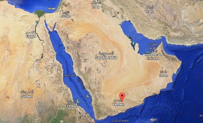 Mapa con la situación de Wadi Dawan (Yemen, Oriente Próximo) - www.historiadelascivilizaciones.com