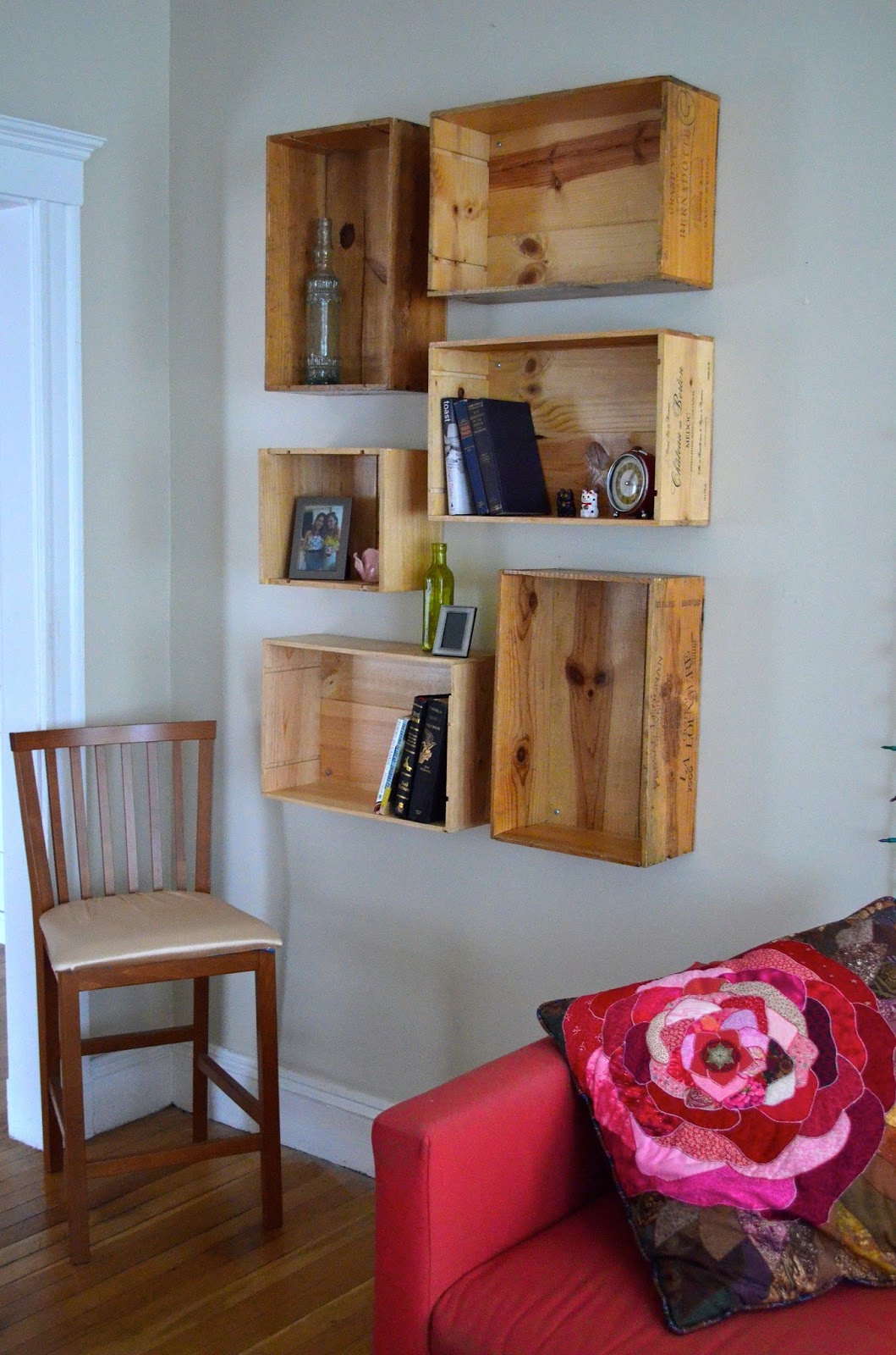 Grumpy When Hungry Wine Crate Shelves DIY