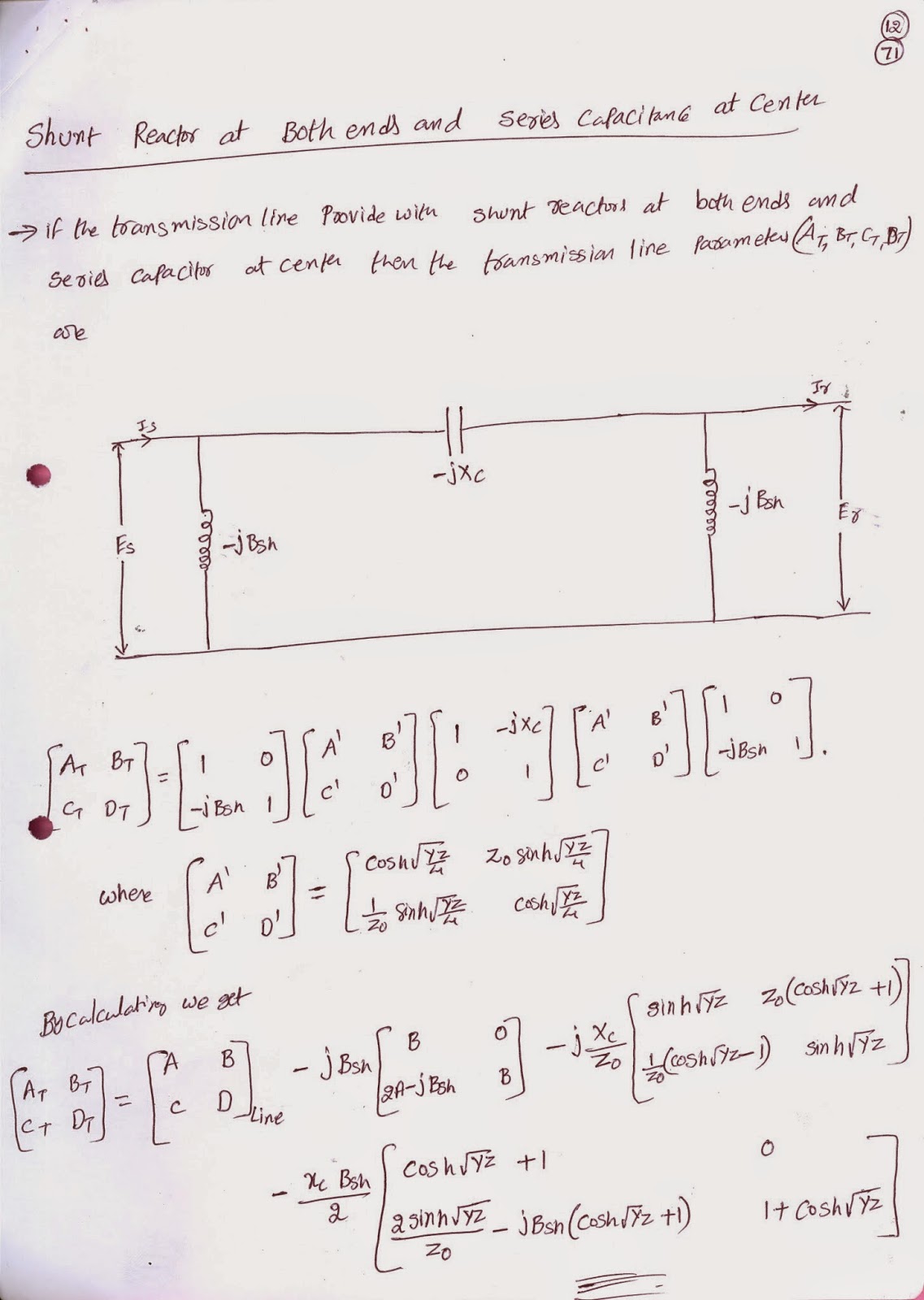 HIGH VOLTAGE POWER TRANSMISSION ABCDParameters of a Transmission Line