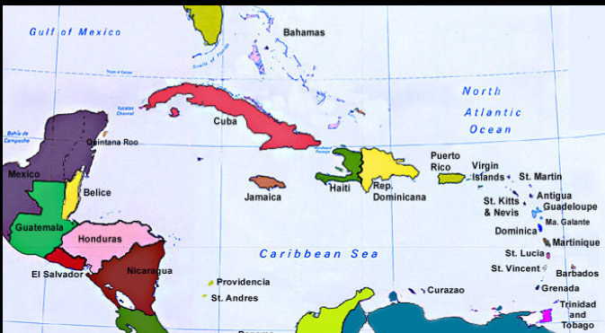 Mapa del caribe - Imagui